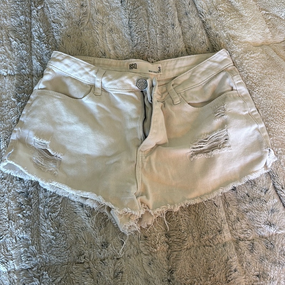 White jean shorts
